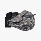 Dior Saddle Navy Jacquard Leather Handbag — view 5