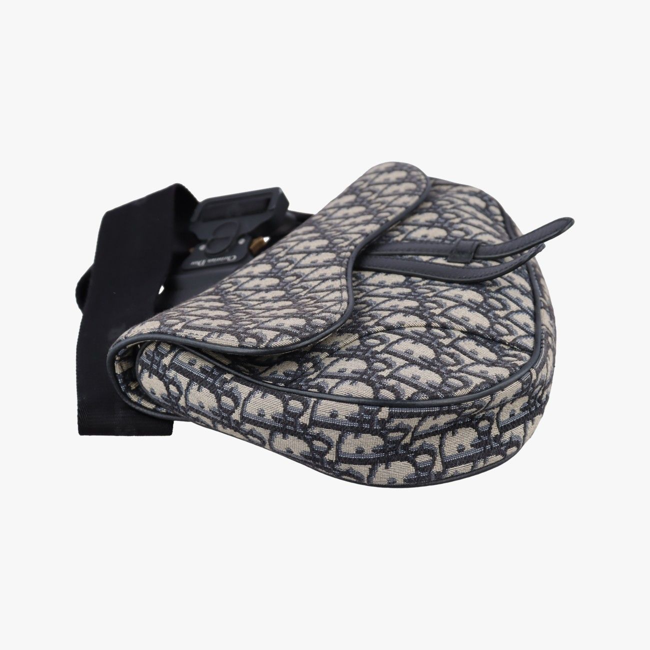 Dior Saddle Navy Jacquard Leather Handbag — view 5