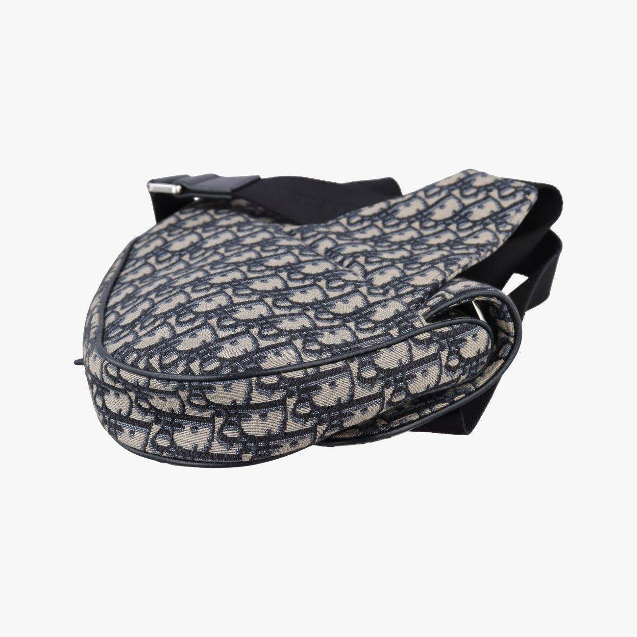 Dior Saddle Navy Jacquard Leather Handbag — view 6