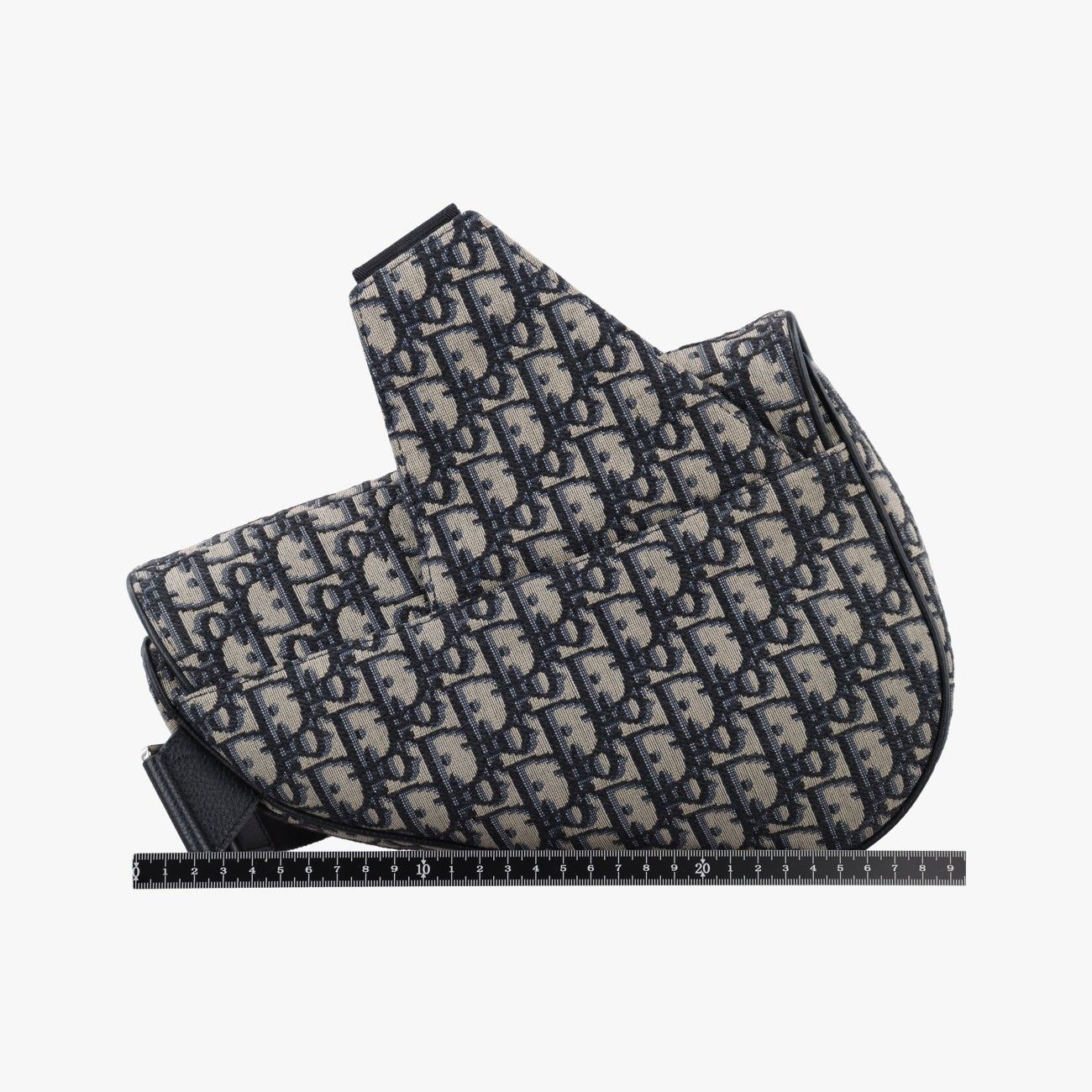 Dior Saddle Navy Jacquard Leather Handbag — view 2