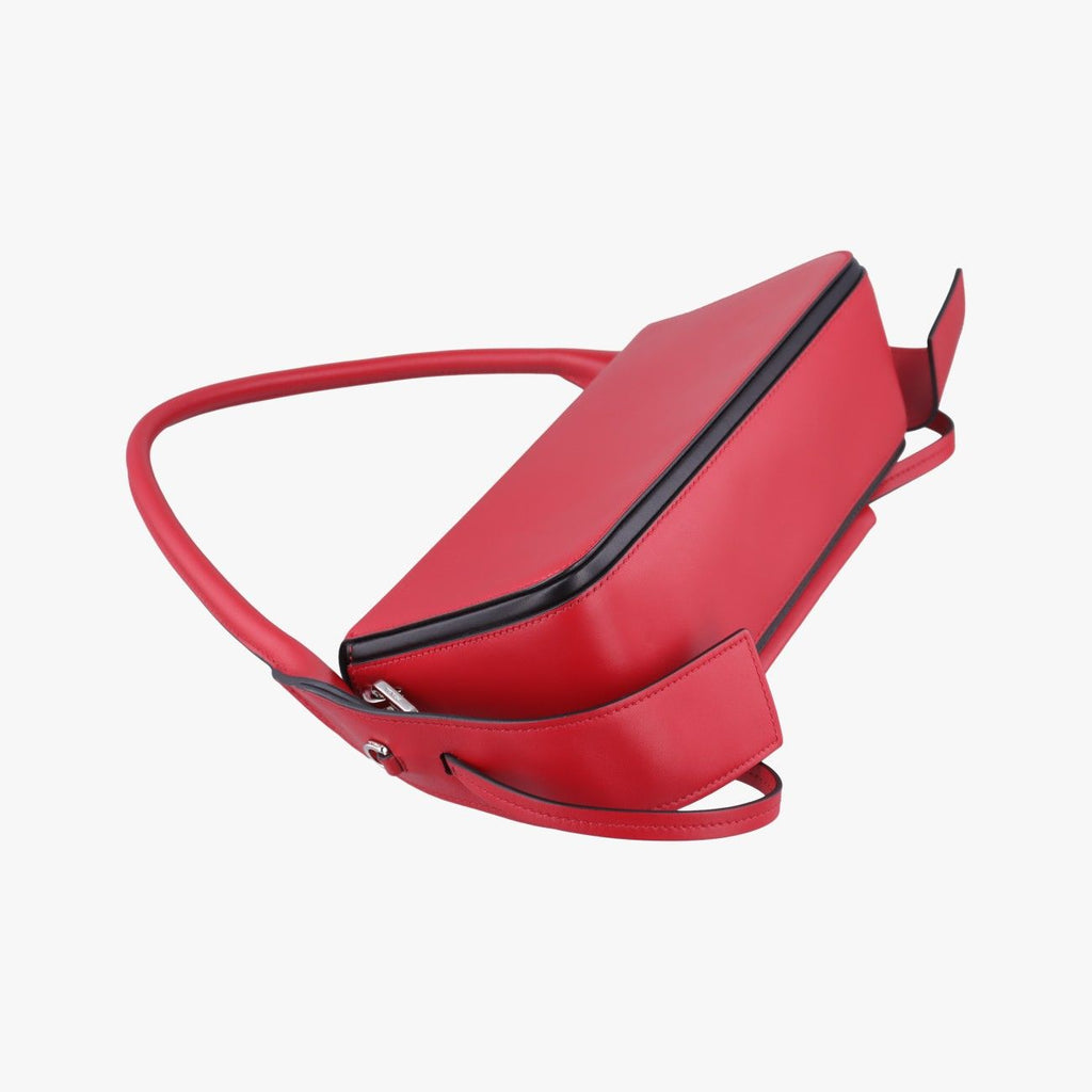 Prada Cognac Red Black Leather 25 Shoulder — view 7
