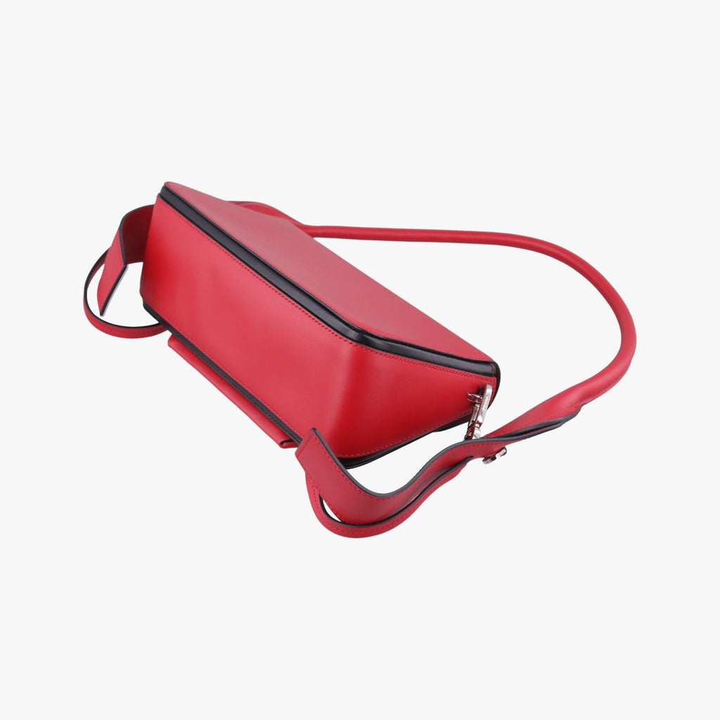 Prada Cognac Red Black Leather 25 Shoulder — view 6