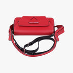 Prada Cognac Red Black Leather 25 Shoulder — view 8