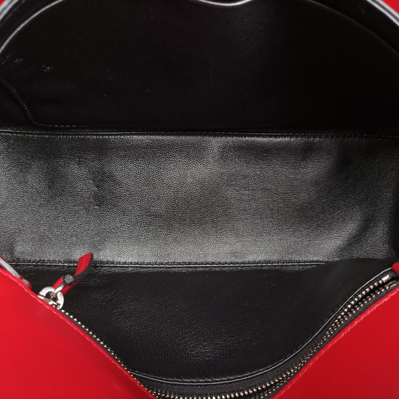 Prada Cognac Red Black Leather 25 Shoulder — view 9