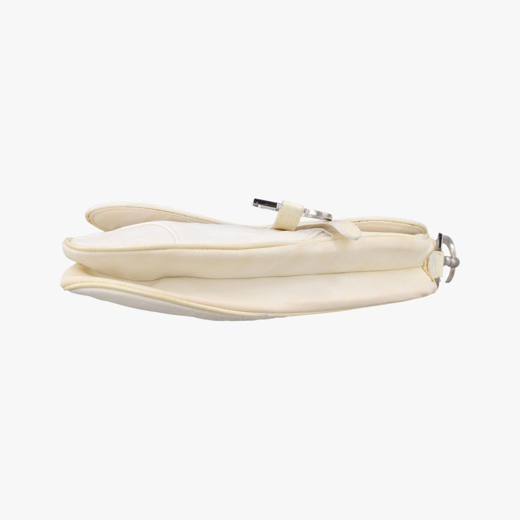 Dior Saddle White Nylon Leather Shoulder — view 3