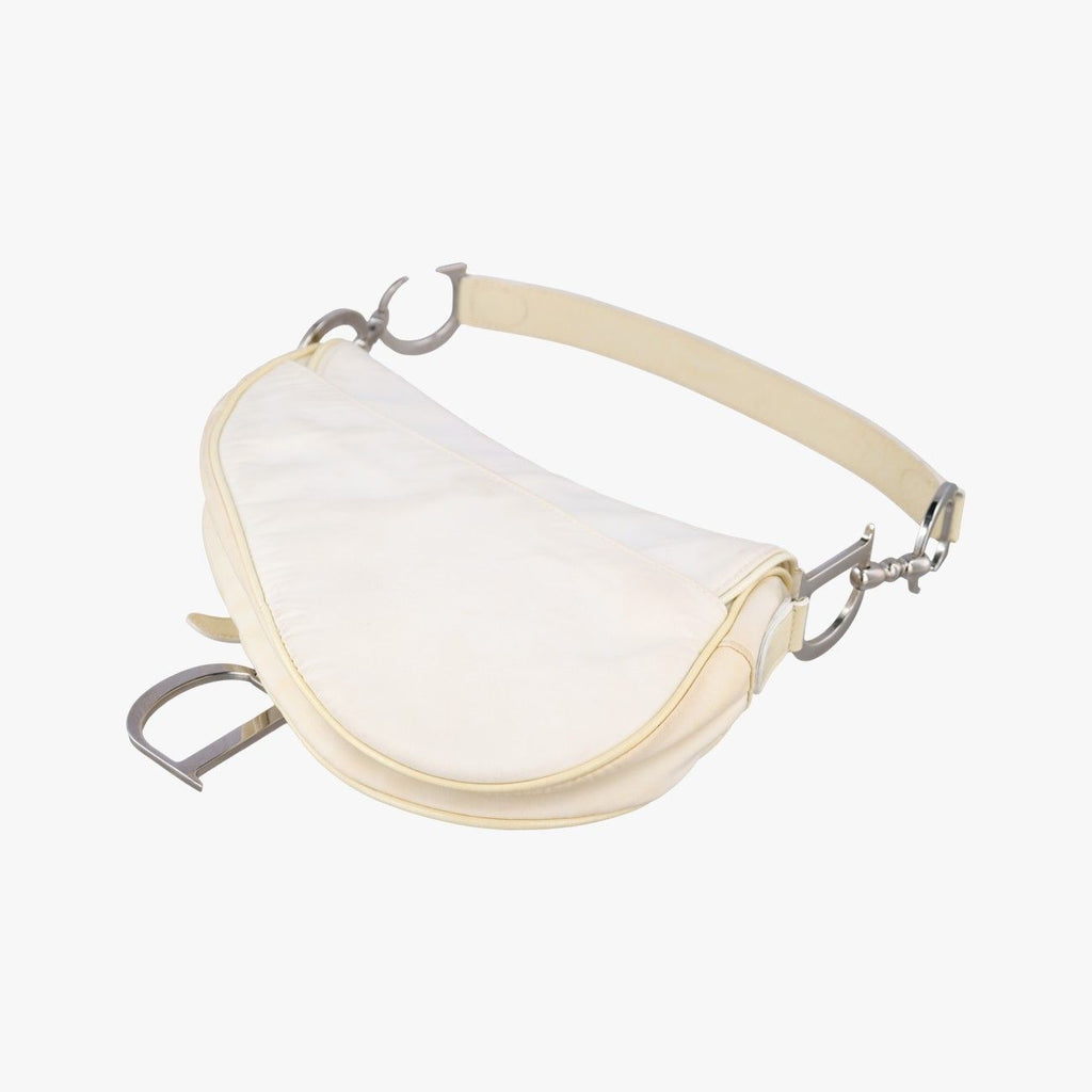 Dior Saddle White Nylon Leather Shoulder — view 6