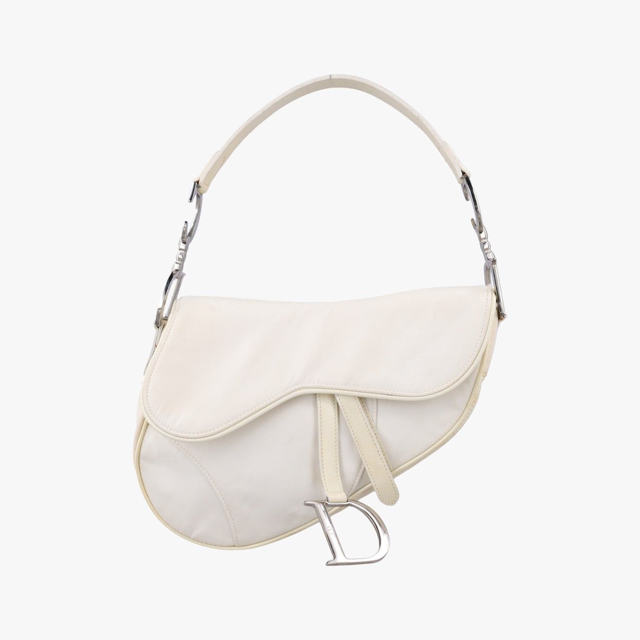 Dior Saddle White Nylon Leather Shoulder