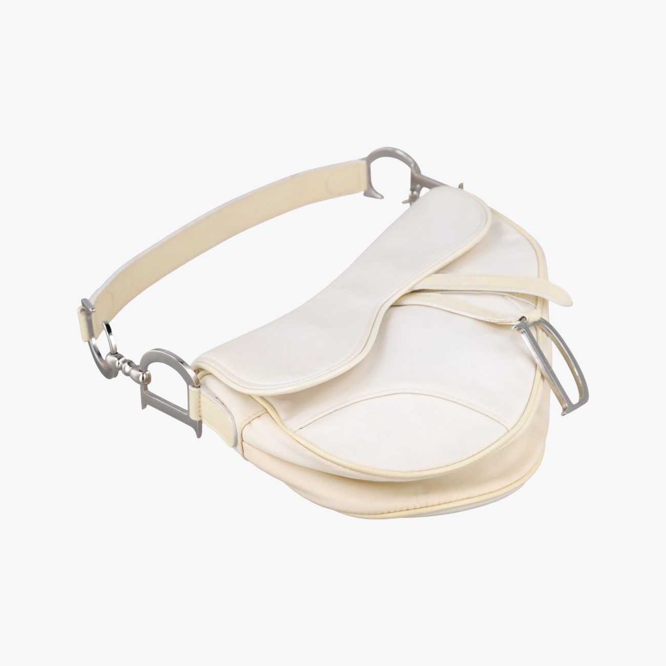 Dior Saddle White Nylon Leather Shoulder — view 5