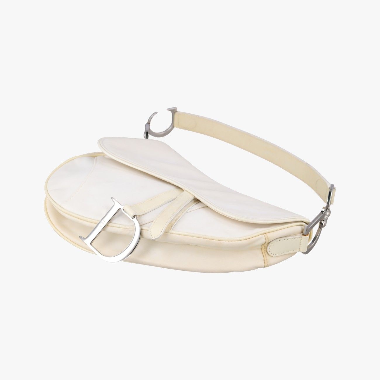 Dior Saddle White Nylon Leather Shoulder — view 4