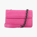 Bottega Veneta Intrecciato Olympia Pink Lambskin Shoulder