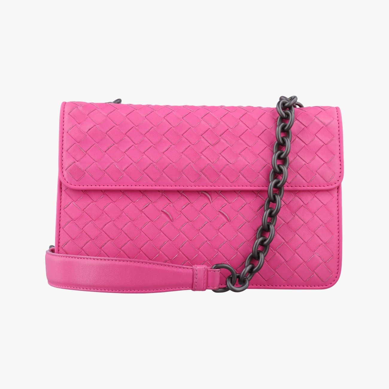 Bottega Veneta Intrecciato Olympia Pink Lambskin Shoulder