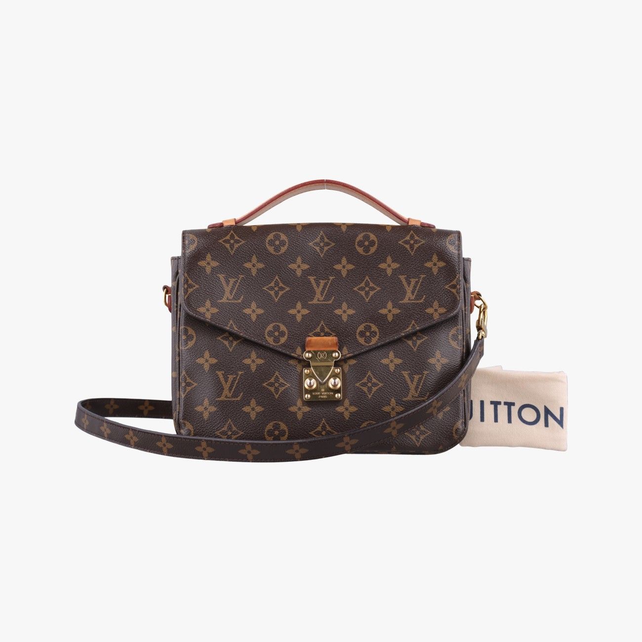 Louis Vuitton Pochette Metis MM Monogram Brown Canvas Handbag