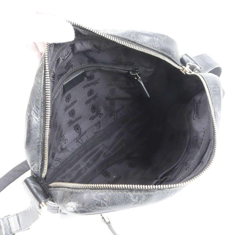 Gucci Guccissima Leather Shoulder Bag Crossbody Messenger Black — view 7