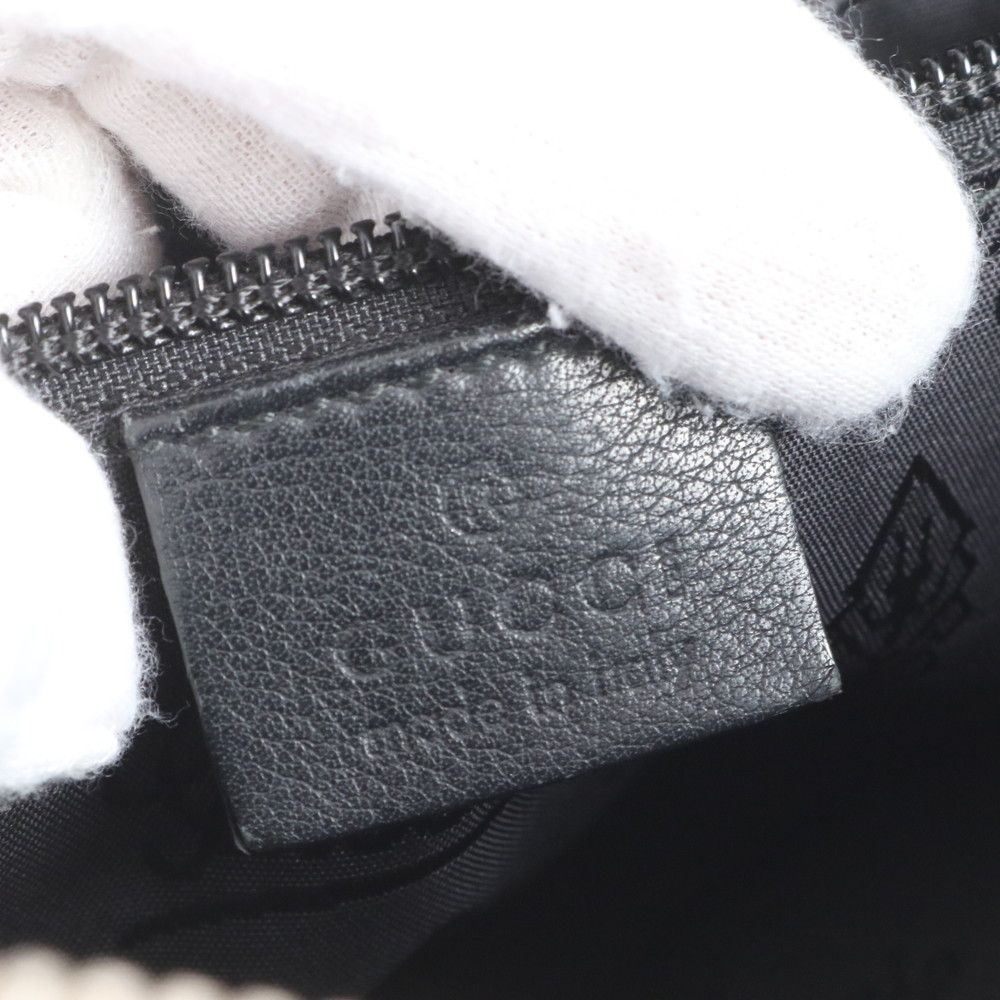 Gucci Guccissima Leather Shoulder Bag Crossbody Messenger Black — view 8