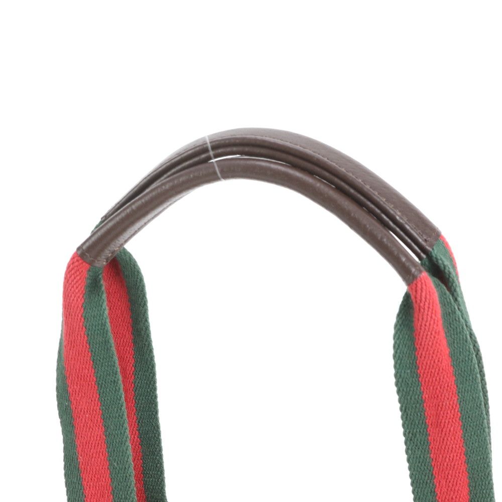 Gucci GG Canvas Sherry Line Leather Tote Shoulder Hand — view 2