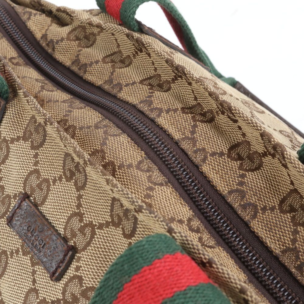 Gucci GG Canvas Sherry Line Leather Tote Shoulder Hand — view 7