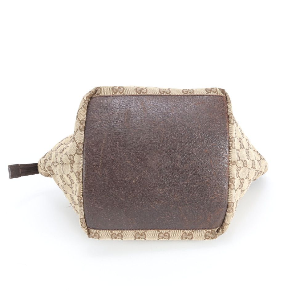 Gucci GG Canvas Sherry Line Leather Tote Shoulder Hand — view 6