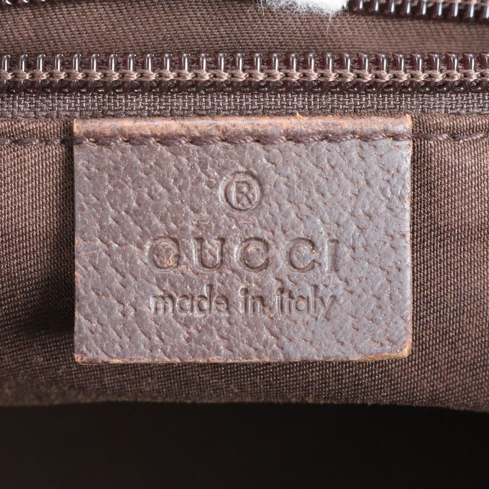 Gucci GG Canvas Sherry Line Leather Tote Shoulder Hand — view 9