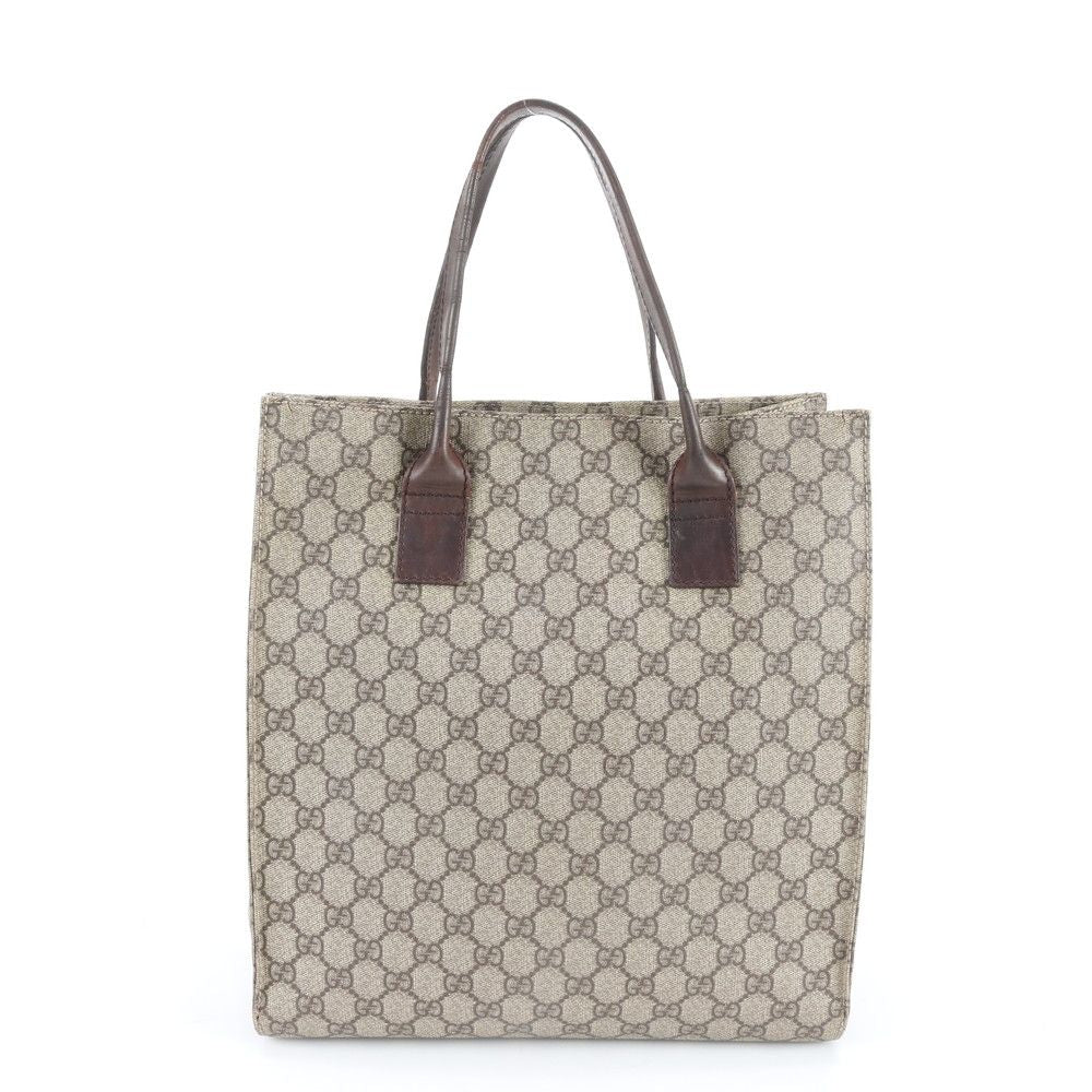Gucci GG Split Leather Tote Shoulder Hand Brown