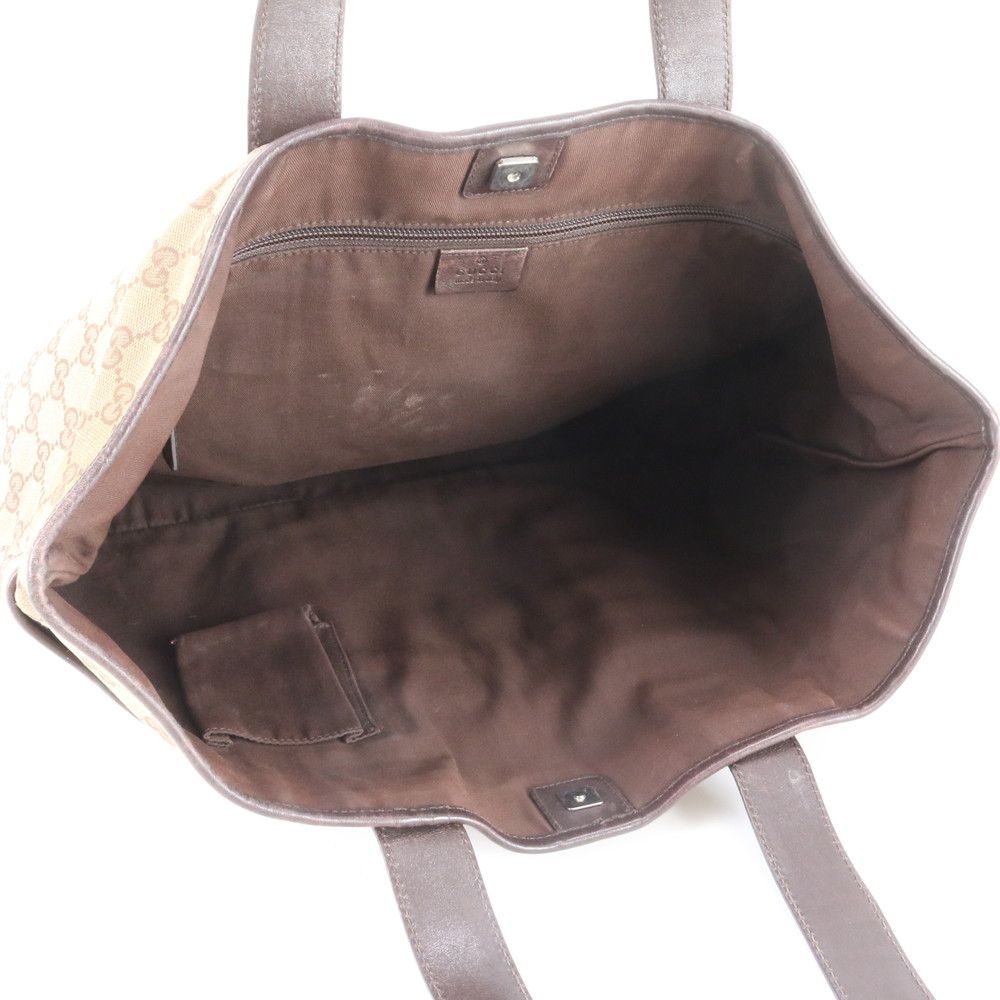 Gucci GG Canvas Leather Tote Shoulder Business Document Brown — view 7