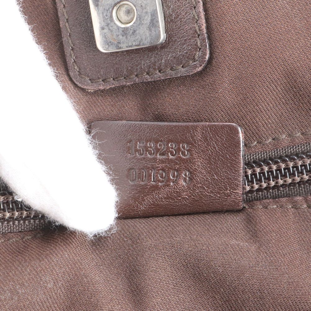 Gucci GG Canvas Leather Tote Shoulder Business Document Brown — view 9
