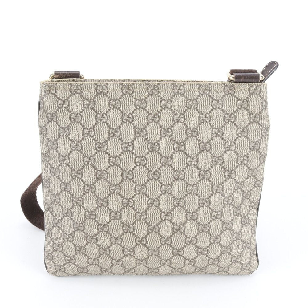Gucci GG Supreme Leather Shoulder Bag Crossbody Messenger Business Brown — view 3