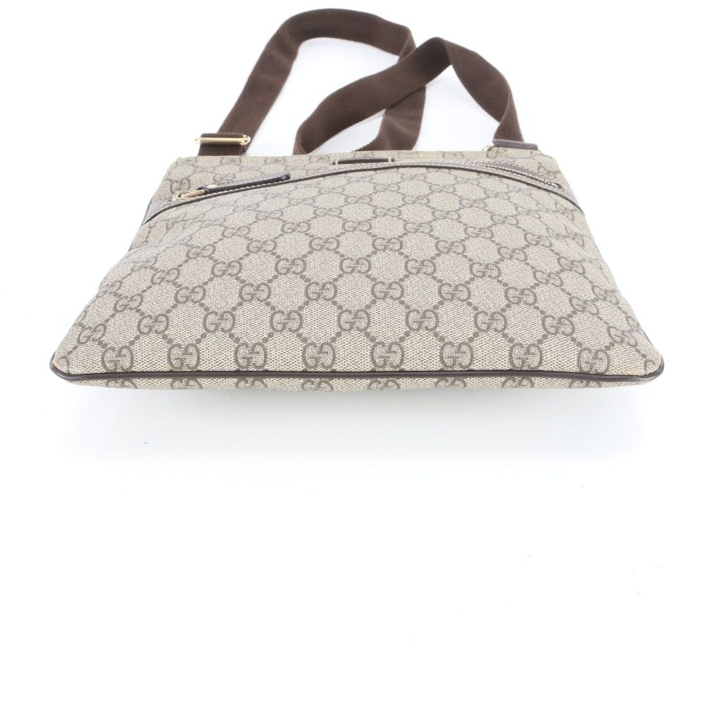 Gucci GG Supreme Leather Shoulder Bag Crossbody Messenger Business Brown — view 6