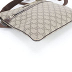 Gucci GG Supreme Leather Shoulder Bag Crossbody Messenger Business Brown — view 4