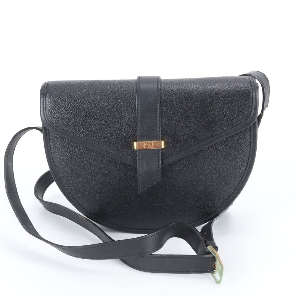 Saint Laurent Vintage YSL Crossbody Leather Shoulder Bag Tote