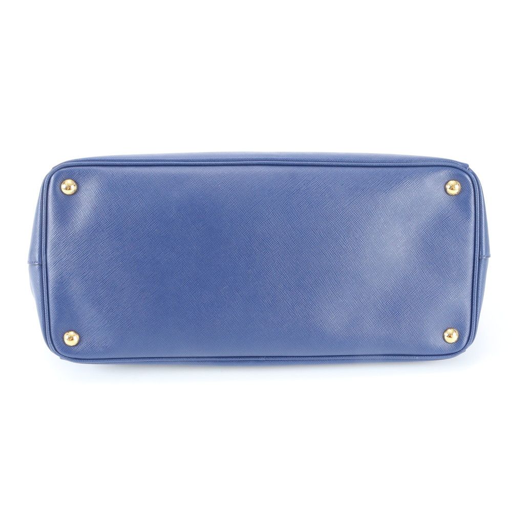 Prada Saffiano Galleria Leather Tote Triangle Logo Blue — view 5