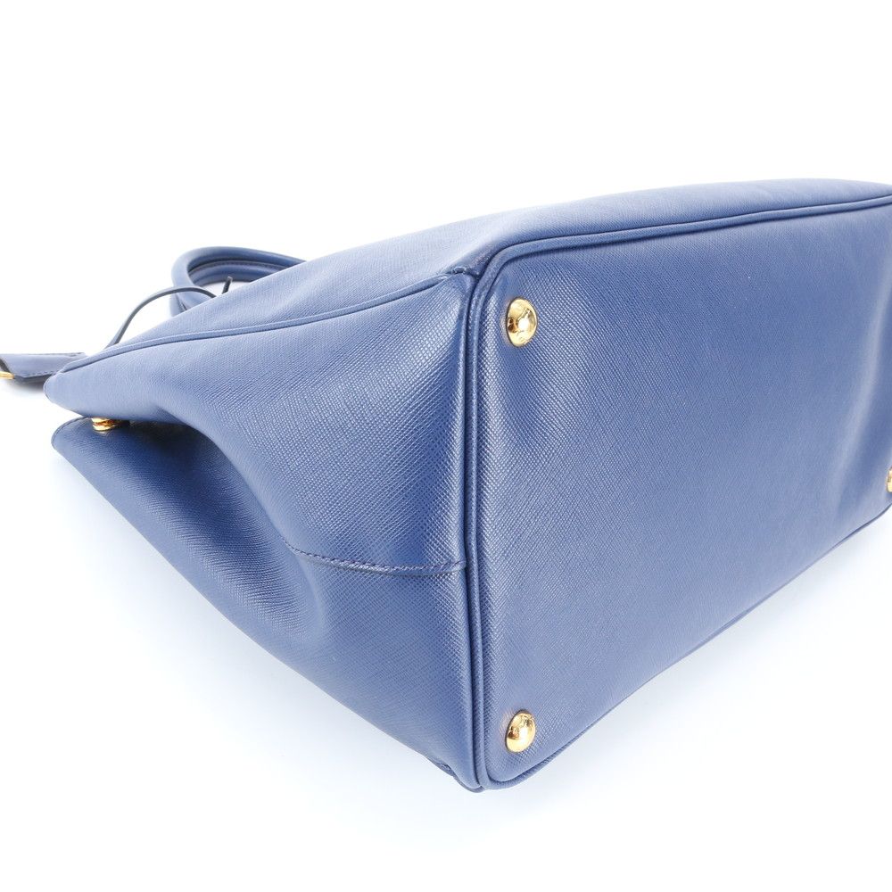 Prada Saffiano Galleria Leather Tote Triangle Logo Blue — view 6