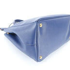 Prada Saffiano Galleria Leather Tote Triangle Logo Blue — view 6