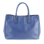Prada Saffiano Galleria Leather Tote Triangle Logo Blue — view 3