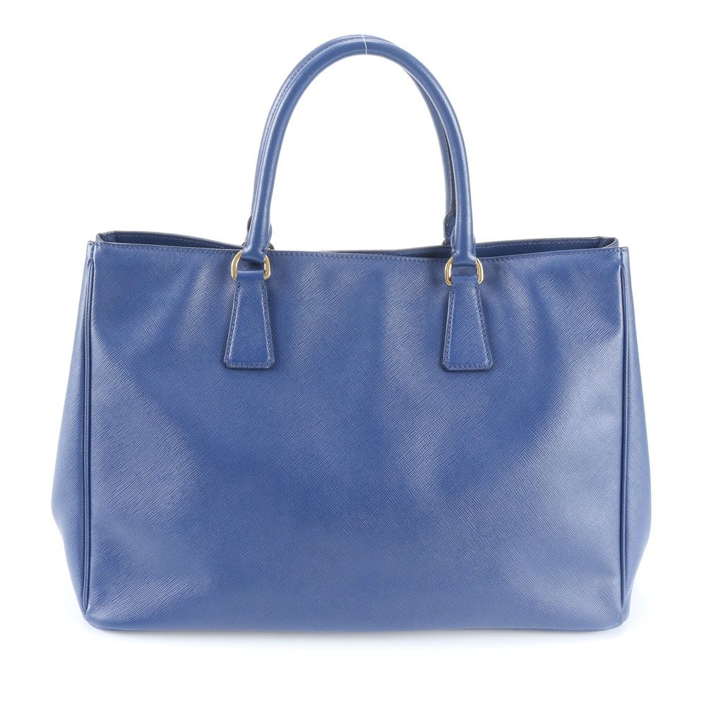 Prada Saffiano Galleria Leather Tote Triangle Logo Blue — view 3