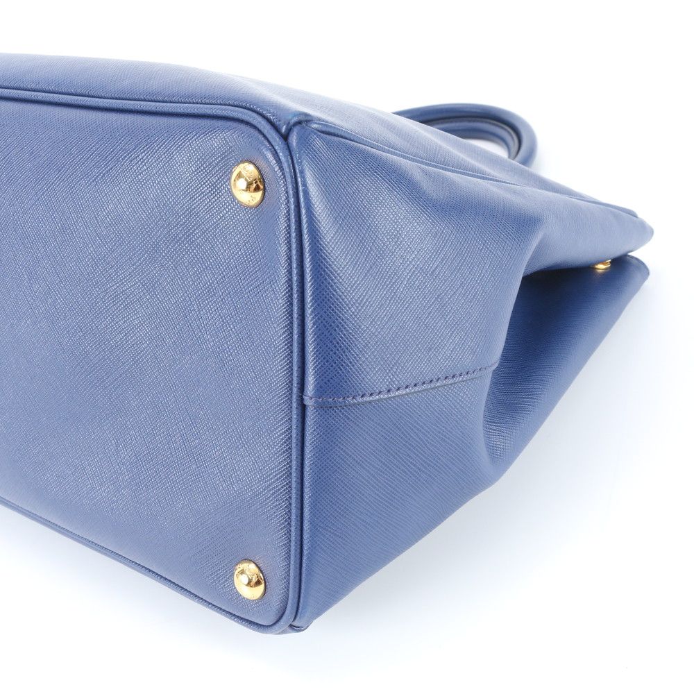 Prada Saffiano Galleria Leather Tote Triangle Logo Blue — view 4