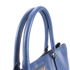 Prada Saffiano Galleria Leather Tote Triangle Logo Blue — view 2