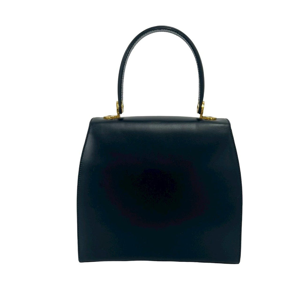 Celine Vintage Logo Calf Leather 2-Way Mini Tote Shoulder Bag Navy — view 3