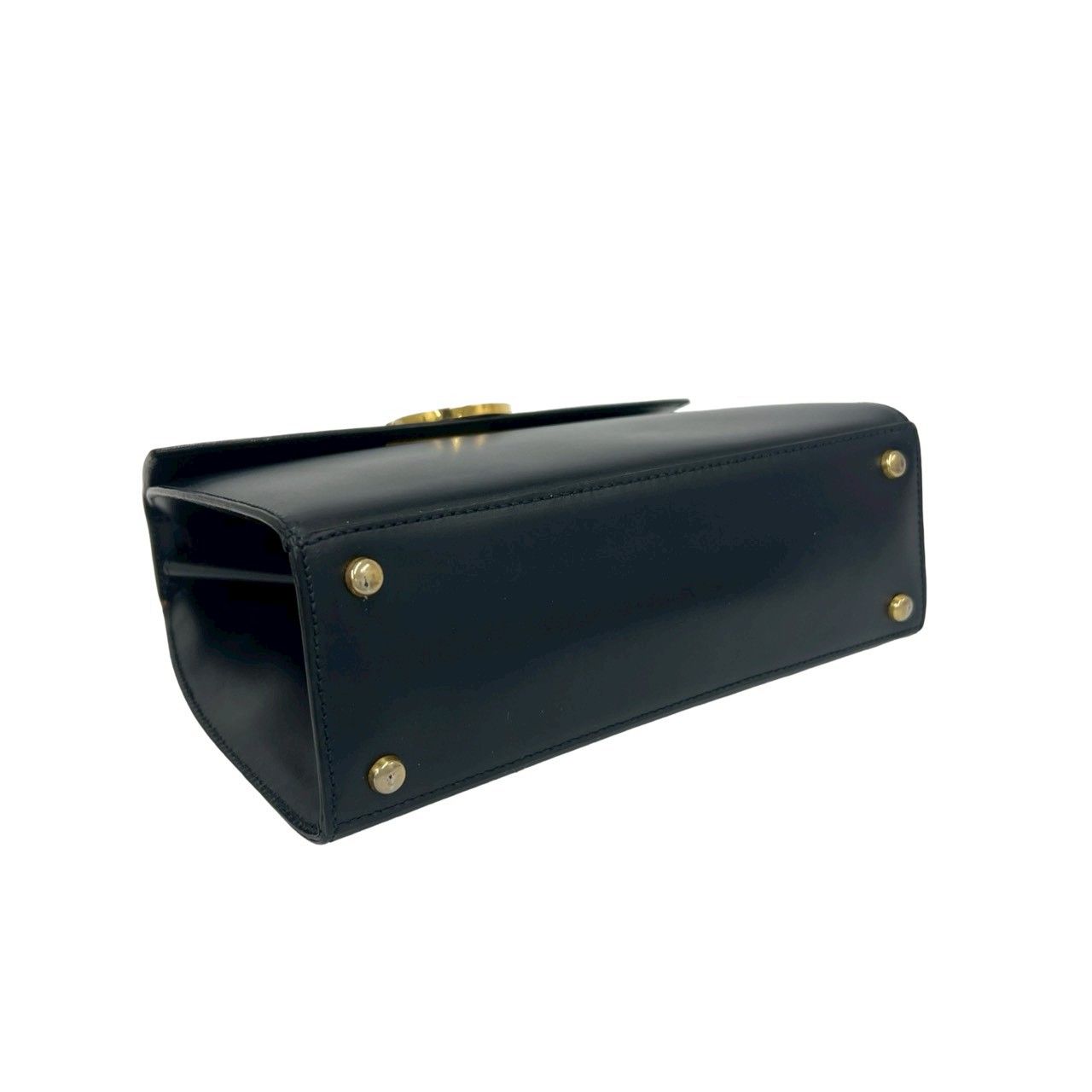 Celine Vintage Logo Calf Leather 2-Way Mini Tote Shoulder Bag Navy — view 7