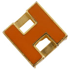 Hermes Cube Cage Ash Gold Plated Orange Pendant