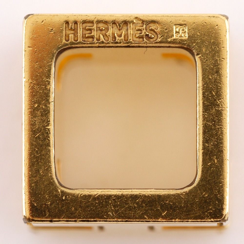 Hermes Cube Cage Ash Gold Plated Orange Pendant — view 8