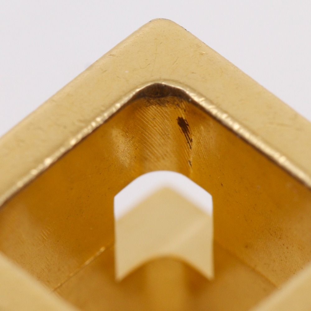 Hermes Cube Cage Ash Gold Plated Orange Pendant — view 5