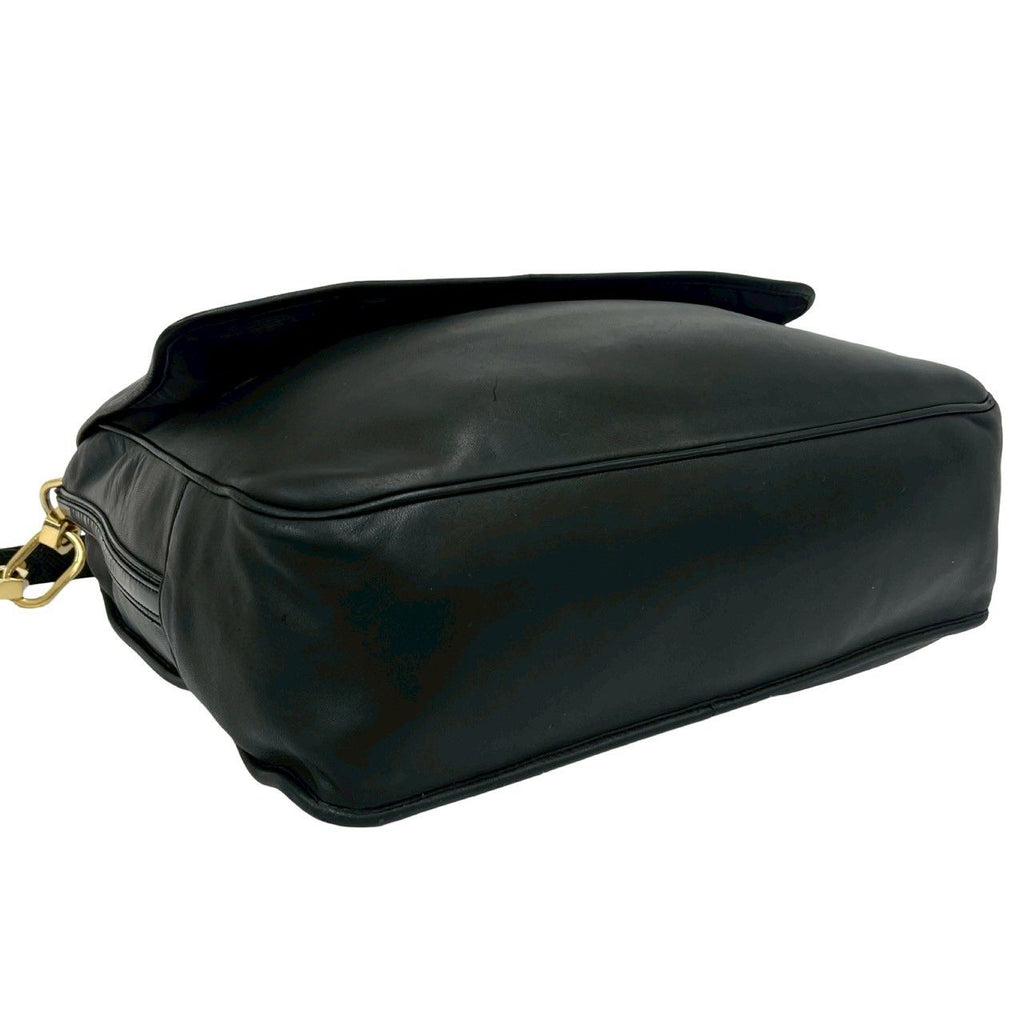 Loewe Maia Anagram Logo Nappa Leather Shoulder Bag Black — view 7