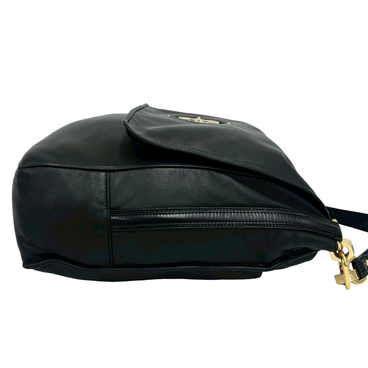 Loewe Maia Anagram Logo Nappa Leather Shoulder Bag Black — view 6