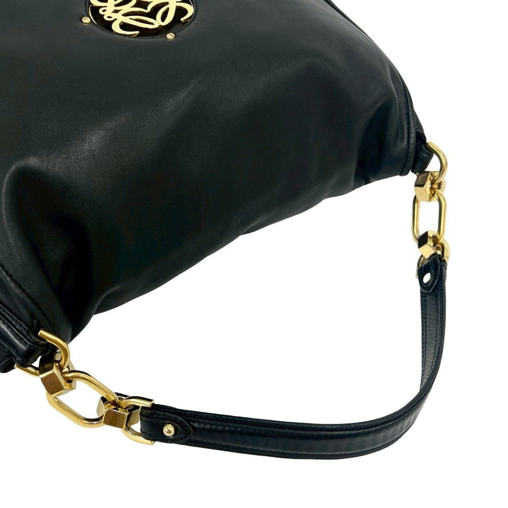Loewe Maia Anagram Logo Nappa Leather Shoulder Bag Black — view 4
