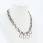 Gucci Script Logo Choker Necklace Silver — view 5