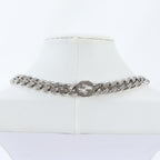 Gucci Script Logo Choker Necklace Silver — view 4