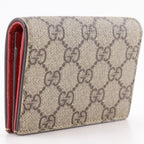 Gucci Cherry Compact Wallet GG Supreme Canvas Brown Bifold — view 3