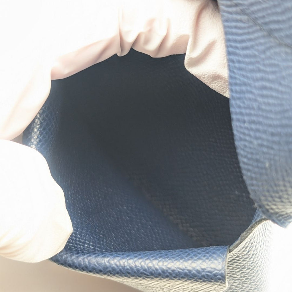 Hermes Calvi Duo Veau Epsom Navy Coin Case Business — view 8