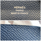 Hermes Calvi Duo Veau Epsom Navy Coin Case Business — view 9