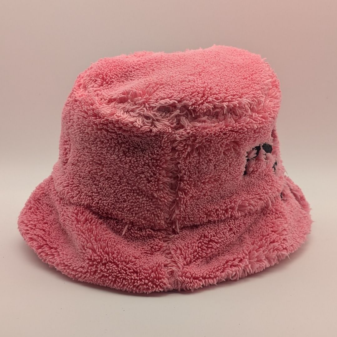 Prada Bucket Hat Terry Fur Pink Logo — view 3